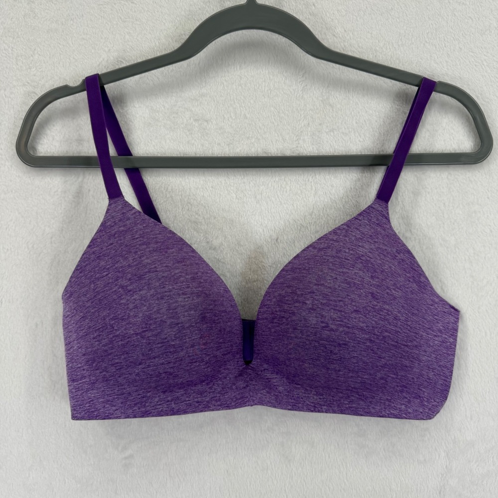 b.tempt'd Women's Purple‎ Wireless T-Shirt Bra Size 36D Heathered Soft